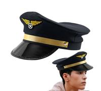 Genérico Pilot Captain Hat - pilota costume | Aviatore della Marina Adult regolabile, casco uniforme comandante per gli uomini, forniture di per equipaggio di volo