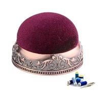 Generico Pin Cushiions for Sewing, Vintage Pin Cushion - Court Style Half-Ball Shape | Anti-Dropping Retro Pins Cushion with Metal Base | Sewing Pins And Cushions Set for Advancer