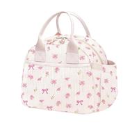 Generico Pink Lunchbox Large Capacity Leakproof Rexusable Cxorduroy Fabric