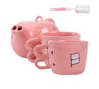 Generico Pink Piglet Ceramic Teapot and Cup Set,Cartoon Funny Ceramics Pig Teapots,Creative Cute Pigs Teapot of The Pig's Nose Kettle Gifts for Friends and Family