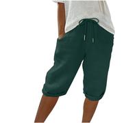 Generico Pinocchietto Donna Estivi Cotone E Lino Comodi Estivi Pantaloni 3/4 Casual Larghi Tinta Unita Pinocchietti Donna Traspirante Jng Pinocchietto Cropped Corti Vacanze Eleganti Bermuda