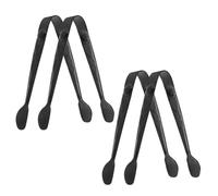 Generico Pinze per Dolci e Antipasti 4 Pezzi Mini Pinze in Acciaio Inossidabile Nero Clip per Insalata e Biscotti Utensili Buffet Portatili per Servizio Bar e Colazione