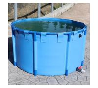 Generico Piscina Fuori Terra Pieghevole e Resistente, laghetto Circolare in plastica Ispessita con Staffa, Versatile barile per la Raccolta dell'Acqua piovana Koi Culture da 2,5x2,5x1 m, Ideale per i
