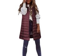 Generico Piumini Donna 100 Grammi Giacca Jeans Donna Gilet Invernale Da Cappotto In Piumino Sottile E Leggero Cappotto Casual In Piumino Gilet Trapuntato Impermeabile Giacca Red Xs