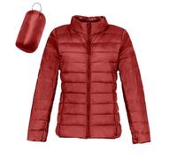 Generico Piumini Donna Giacca 100 Grammi Donna Piumino Da Piumino Leggero Ripiegabile E Ripiegabile Giubbino Estivo Giacca Pelle Red S