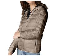 Generico Piumino 100 G Donna, Giacca Donna Invernale Trapuntato con Cappuccio Caldo Piumino Leggero Elegante Invernale Mezza Stagione Ultraleggero Tinta Unita Giubbotti per Tempo Libero O Trekking