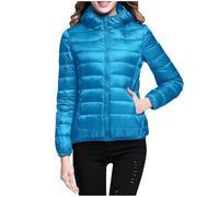 Generico Piumino 100 G Donna, Giacca Trapuntata Donna Corta con Cappuccio E Zip Giacca Imbottitura Calda Trapuntato Manica Lunga Taglie Forti Antivento Leggero Cappotto per Quotidiano Viaggio