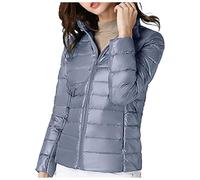 Generico Piumino 100 G Donna, Giacca Trapuntata Donna Curvy Trapuntato Caldo Piumino Leggero Elegante Invernale Mezza Stagione Ultraleggero Tinta Unita Giubbotti per Tempo Libero E Trekking