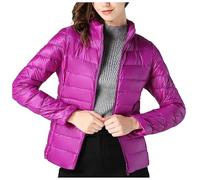 Generico Piumino 100 G Donna, Giubbotto 100 Grammi Donna Piumino Leggero Ripiegabile Giacca Antivento Giubbotto Corto Capispalla da Montagna Caldo Invernale per Quotidiano Viaggio