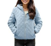 Generico Piumino 100 G Donna, Giubbotto Donna Invernale con Cappuccio E Zip Giacca Imbottitura Calda Trapuntato Manica Lunga Taglie Forti Antivento Leggero Cappotto per Tempo Libero