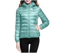 Generico Piumino 100 G Donna, Giubbotto Leggero Donna con Cappuccio Leggero Piumino Ultraleggero Invernali Taglie Forti Trapuntato Tinta Unita Giacche Sottogiacca per Tempo Libero O Trekking