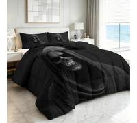 Generico piumino 4 Stagioni, Set Letto 3 Pezzi 180 x 200 cm Halloween Horror Oscuro Morte Morbida Trapunta in Microfibra, Coperta Invernale ed Estiva per Adulti, Bambini e Persone Allergiche, Nero