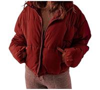 Generico Piumino Donna Invernale Corto, Giacca Inverno Donna Elegante,Giacca Imbottita Calda Tinta Unita in Stile Straniero di Tendenza Invernale da Donna