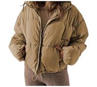 Generico Piumino Donna Invernale Corto, Giacca Inverno Donna Elegante,Giacca Imbottita Calda Tinta Unita in Stile Straniero di Tendenza Invernale da Donna