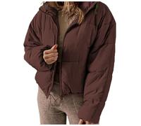 Generico Piumino Donna Invernale Corto, Giacca Inverno Donna Elegante,Giacca Imbottita Calda Tinta Unita in Stile Straniero di Tendenza Invernale da Donna