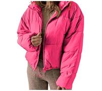 Generico Piumino Donna Invernale Corto, Giacca Inverno Donna Elegante,Giacca Imbottita Calda Tinta Unita in Stile Straniero di Tendenza Invernale da Donna