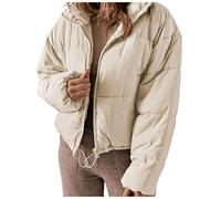 Generico Piumino Donna Invernale Corto, Giacca Inverno Donna Elegante,Giacca Imbottita Calda Tinta Unita in Stile Straniero di Tendenza Invernale da Donna