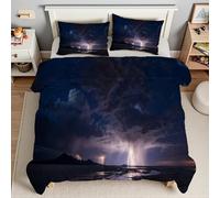 Generico Piumino Matrimoniale Cielo Stellato Trapunte Fulmine Piumone Imbottito Resistente Lavabile, Super Morbida Trapunta, piumini 200x200 cm in Microfibra Reversibile e 2 Federa 50x80 cmT4696