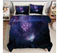 Generico Piumino Matrimoniale Cielo Stellato Trapunte Galassia Piumone Imbottito Resistente Lavabile, Super Morbida Trapunta, piumini 200x200 cm in Microfibra Reversibile e 2 Federa 50x80 cmT4750