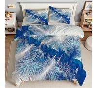 Generico Piumino Matrimoniale Ghiacciaio Trapunte Albero Piumone Imbottito Resistente Lavabile, Super Morbida Trapunta, piumini 240x260 cm in Microfibra Reversibile e 2 Federa 50x80 cmT4926