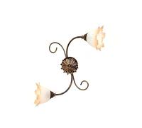 Generico Plafoniera classica in ferro battuto 2 luci Simona per salotto, soggiorno, sala da pranzo, camera da letto, cameretta