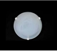 Generico Plafoniera classica in vetro 1 luce Duna Bianco D.40 cm lampada da parete in vetro per bagno camera soggiorno cucina scala corridoio