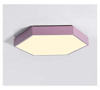 Generico Plafoniera Lampada da Soffitto a LED Ultrathin Modern Pleacing Light Hexagon Iron Lampada Da Interno Cucina Bed Room Porch Decoration Fixture(Pink,COLD_DIAMETER 50CM)