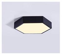 Generico Plafoniera Lampada da Soffitto a LED Ultrathin Modern Pleacing Light Hexagon Iron Lampada Da Interno Cucina Bed Room Porch Decoration Fixture(Black,COLD_DIAMETER 50CM)