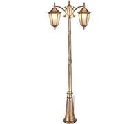 Generico Plafoniera, Lampada da terra a 2 luci in acrilico for esterni, con palo alto, patio, cortile, ingresso, lanterna vetro europeo