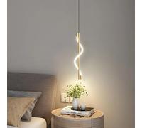 Generico Plafoniera, Lampade a sospensione a spirale di lusso for illuminazione da comodino della camera letto Luce in rame con attenuazione telecomando Luci a a LED Soggiorno(Copper color)