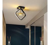 Generico Plafoniera LED Circle Elegante - Stile Moda Nero Piccola Luce Corridoio Compatibile con Ingresso Corridoio Cucina Soggiorno Luce Calda, Lampadario da soffitto
