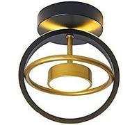 Generico Plafoniera LED Circle Elegante - Stile Moda Nero Piccola Luce Corridoio Compatibile con Ingresso Corridoio Cucina Soggiorno Luce Calda, Lampadario da soffitto