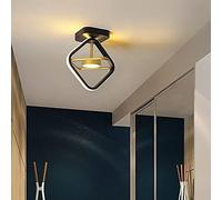 Generico Plafoniera LED Circle Elegante - Stile Moda Nero Piccola Luce Corridoio Compatibile con Ingresso Corridoio Cucina Soggiorno Luce Calda, Lampadario da soffitto