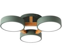 Generico Plafoniera LED moderna da 21,2" in legno con 3 anelli, montaggio a filo, 3600 lm, 2700-6000 K, design artistico, for soggiorno, camera letto ，Lampade a sospensione(Green)