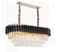 Generico Plafoniere Compatible with soggiorno con decorazioni boutique compatibili con il bar della sala da pranzo, cristallo Ellisse lungo di lusso E14 durante l'illuminazione,lampadari
