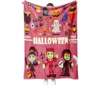 Generico Plaid autunnali Flanella Morbida e Calda con Fantasmi e a Cartoni | Coperta E Plaid Halloween Per bambini famiglia campeggio lettura studio sonno festival giardino e cortile
