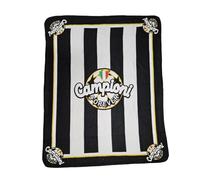 Generico Plaid Campioni Bianco/Nero con Scudetto Tricolore, 100% Poliestere, 120x160 cm, Coperta squadra calcio bianco/nero (tipo Juve).