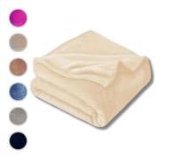 Generico Plaid Coperta COCCOLE in Pile, Disponibile in Vari Colori e Dimensioni (Beige, Matrimoniale 210x230 cm)