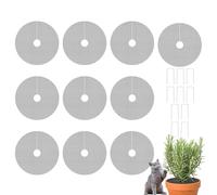 Generico Plant Pot Cover - 10 Pieces Cuttable Planter Guard with Stakes | Round Grid Protector for Indoor Gardening, Moss, Kitten, Dog, Squirrel, And Small Animal Prevention in Pots And Planter