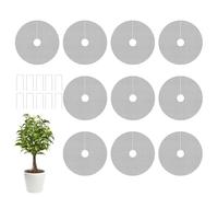 Generico Plant Pot Cover - 10 Pieces Cuttable Planter Guard with Stakes | Round Grid Protector for Indoor Gardening, Moss, Kitten, Dog, Squirrel, And Small Animal Prevention in Pots And Planter