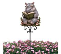 Generico Plant Pot Figurines - Farmhouse Animal Reading Stakes Decoration,