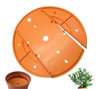 Generico Plant Pot Insert, Round Gardening Liner, 12.85in Orange Soil Saving Insert with Drainage Hole System, Sturdy Root Support Design, Efficient Water Flow Control, Balcony Patio Use