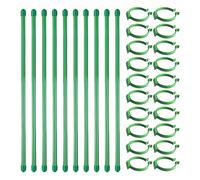 Generico Plant Stakes,10 Pieces Adjustable Flower Climbing Pole - Tall Plant Stakes with 20 Straps | for Patio Indoor Lawn Greenhouse Yard Outdoor Balcony