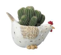 Generico Planter Pot For Indoor - Resin 15x10x23cm | Chicken Flower Container Decorative Drainage Design | Multi Purpose Plant Holder Bedroom Garden Windowsill Porch Balcony Living Room Use