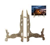 Genérico Plate Stand-Plate Stands For Display | Holder Easel Display, Decorative Brass Tabletop Dish For Artwork Sign Card Wedding, Bedside Desk, Desktop, Table, Nursery, Nightstand