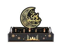 Generico Plateau Bois avec Poignée - Petit Plat Décoratif 20cm pour Bonbons, Centre de Table Rustique, Panier Rangement Cuisine, Organisateur Comptoir | pour Salon Pique-nique