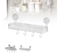 Generico Plediolates Suction Cup Storage Rack, Plediolates Corrugated Suction Cup Storage Holder, No Drill Wall Mounted Removable, Large Capacity for Bathroom & Kitchen (Translucent Silver,A)