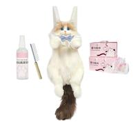 Generico Plüschkatzen-Rucksack - Geräumige Plüschtasche | Weicher katzenförmiger Rucksack | Realistische Simulation -Katze für, Arbeit, Büro, Reisen, Pendeln, Wandern und Picknick