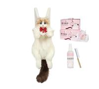 Generico Plüschkatzen-Rucksack - Geräumige Plüschtasche | Weicher katzenförmiger Rucksack | Realistische Simulation -Katze für, Arbeit, Büro, Reisen, Pendeln, Wandern und Picknick