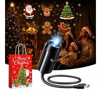 Generico Plug-&-Play HD Christmas Projector 6 or 10 Festive Scene (6pcs) | 5D Holographic Night Light Projector, Instant Usb Setup, Silent 360° Rotation, Night Light Projector for Decor Xmas Gifts
